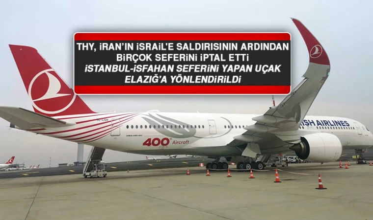THY’nin İstanbul-İsfahan Seferini Yapan Uçak Elazığ’a Yönlendirildi