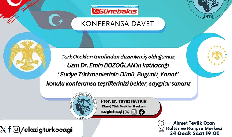 Elazığ Türk Ocağı, Konferans Düzenleyecek