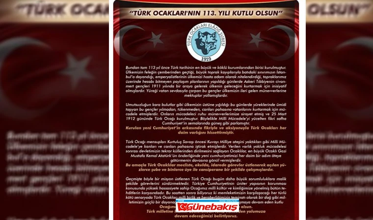 Türk Ocakları 113. Yaşında