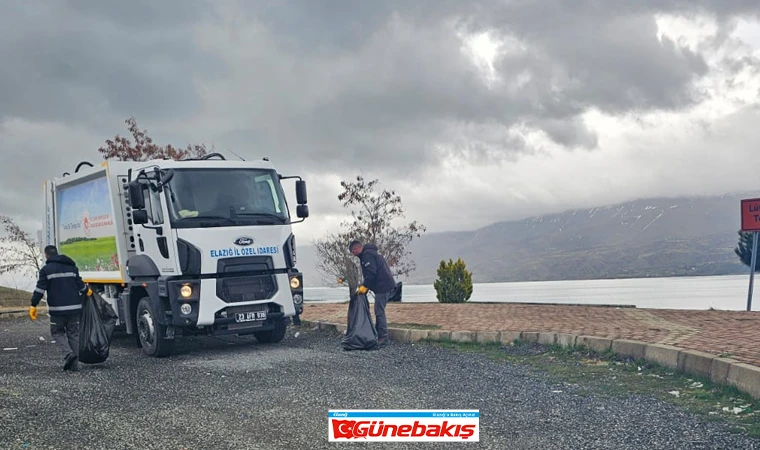 Elazığ İl Özel İdaresi Hazar Gölü Sahilinde Temizlik Seferberliği Başlattı