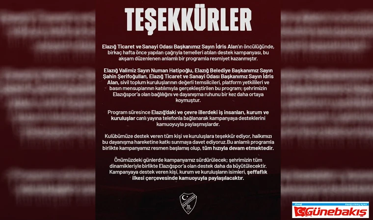 Elazığspor’a Rekor Destek: 23 Milyon TL Toplandı