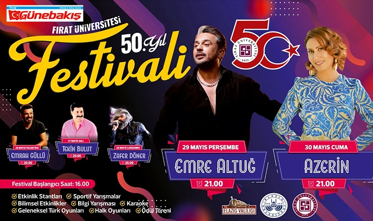 Fırat Üniversitesi 50. Yıl Festivali Başlıyor