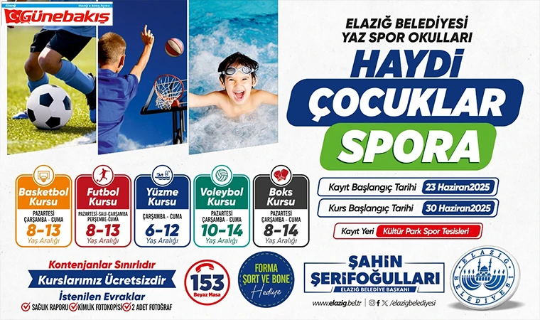 Elazığ’da Yaz Spor Kursları Başlıyor