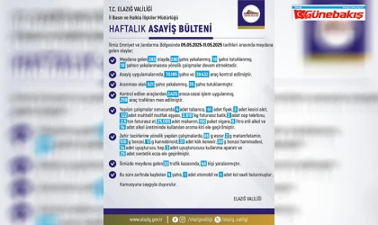 Elazığ’da Bir Haftada 280 Şüpheli Yakalandı, 35 Tutuklama Gerçekleşti
