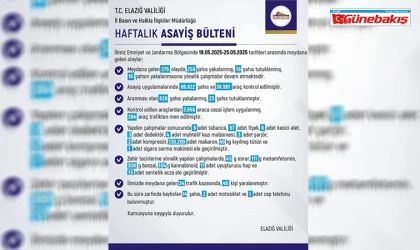 Elazığ’da Suça Geçit Yok: 1 Haftada 256 Gözaltı