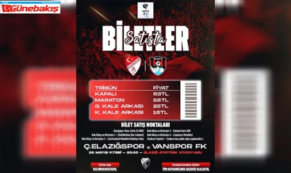 Elazığspor, Vanspor Rövanşı Öncesi Bilet Fiyatlarını Güncelledi
