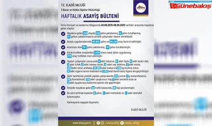 Elazığ’da Bir Haftada 228 Asayiş Olayı!