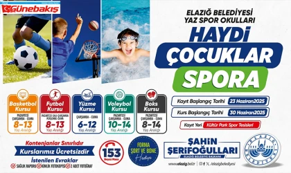 Elazığ’da Yaz Spor Kursları Başlıyor