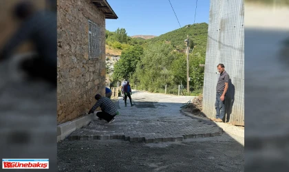 Palu’da Bozçanak Köyü’ne Kilit Parke Çalışmaları Devam Ediyor