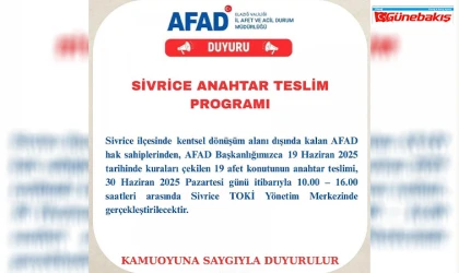 Sivrice’de 19 Hak Sahibine Konut Anahtarları Teslim Ediliyor